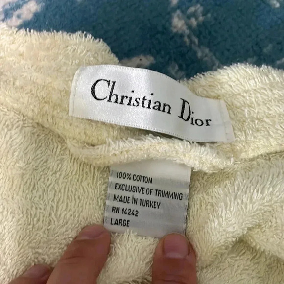 Christian Dior, Turkish cotton cream color bathrobe NWOT - Picture 5 of 8
